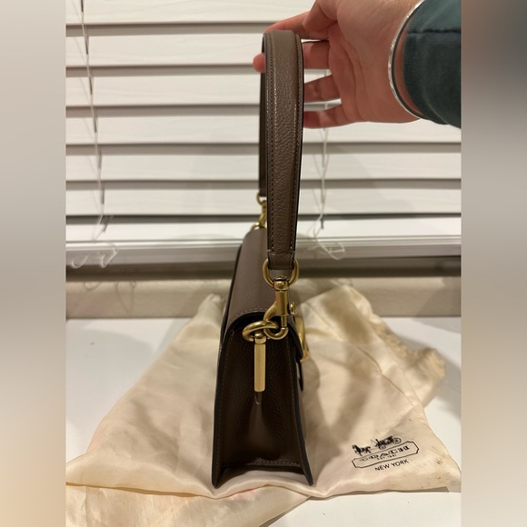 COACH Tabby Shoulder Bag 26 Polished Pebble Leather Brass/Dark Stone NWOT - Picture 8 of 14